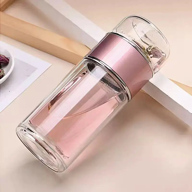 The Twilight Decor™Double Glass Tea Bottle with Infuser