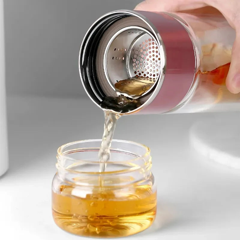 The Twilight Decor™Double Glass Tea Bottle with Infuser