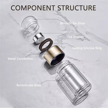The Twilight Decor™Double Glass Tea Bottle with Infuser