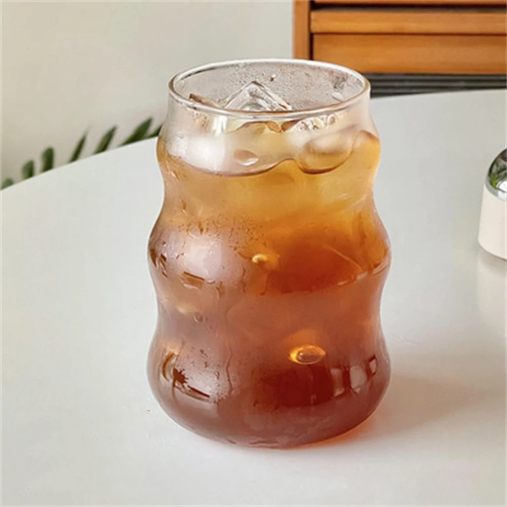 The Twilight Decor™Glass Stripe Tumbler – 530ml Heat-Resistant Mug