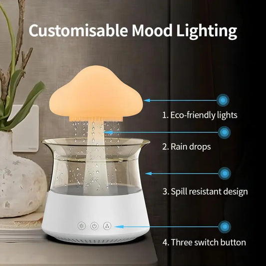The Twilight Decor™ Relax Cloud Rain Diffuser Humidifier Raindrop
