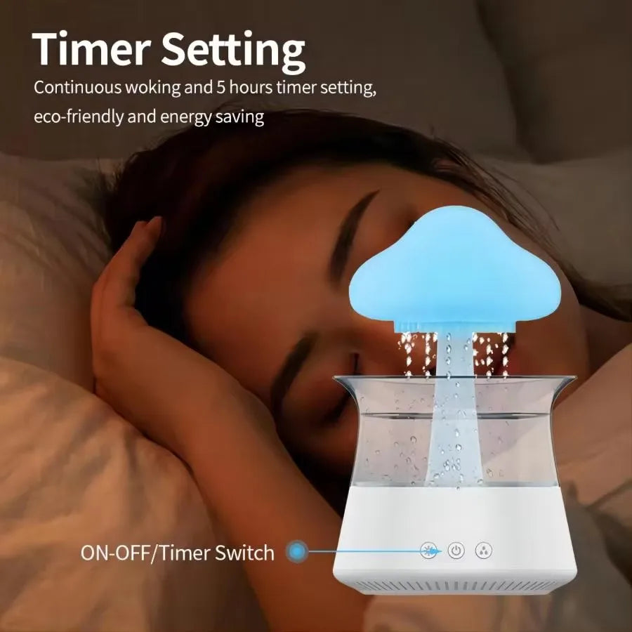 The Twilight Decor™ Relax Cloud Rain Diffuser Humidifier Raindrop
