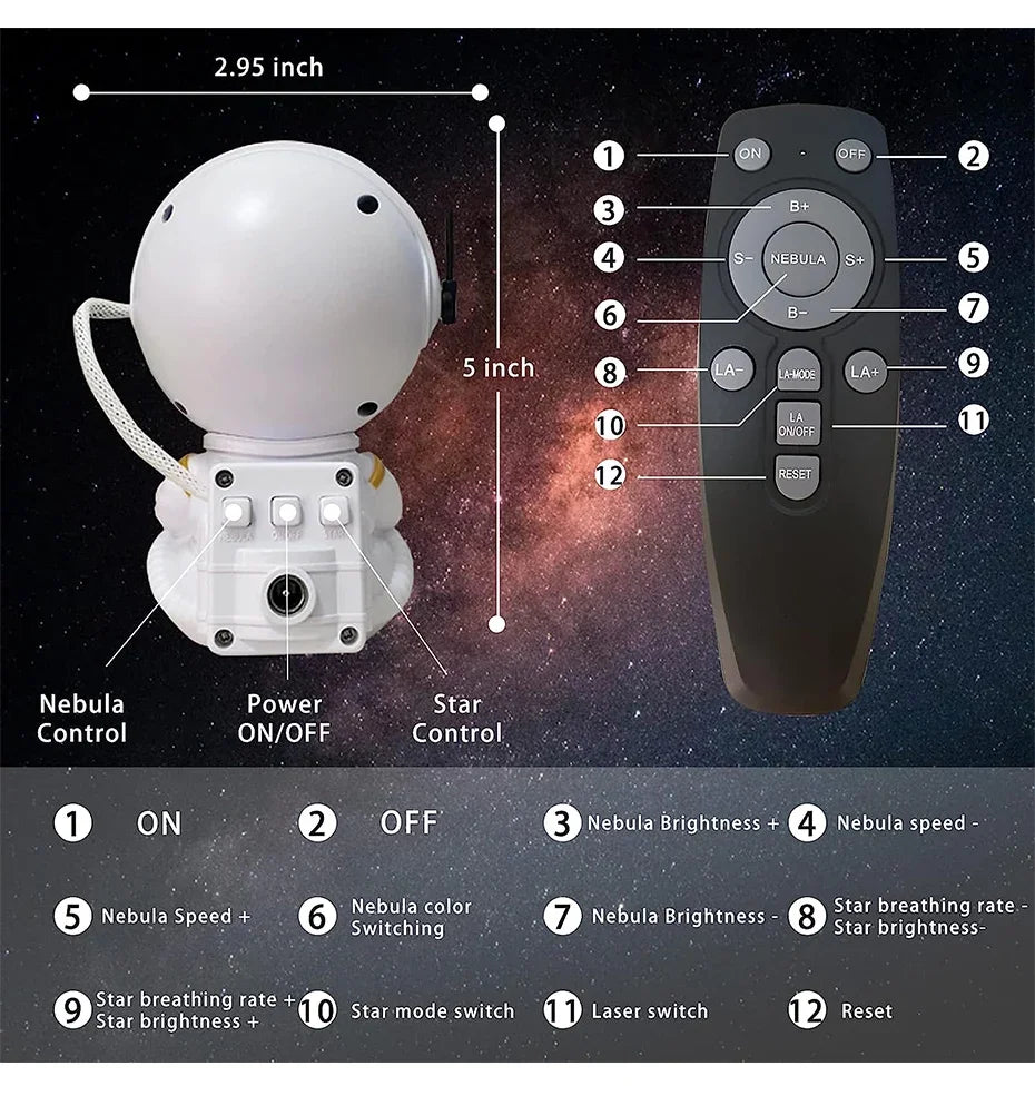The Twilight Decor™ Mini Galaxy Star Astronaut Projector LED