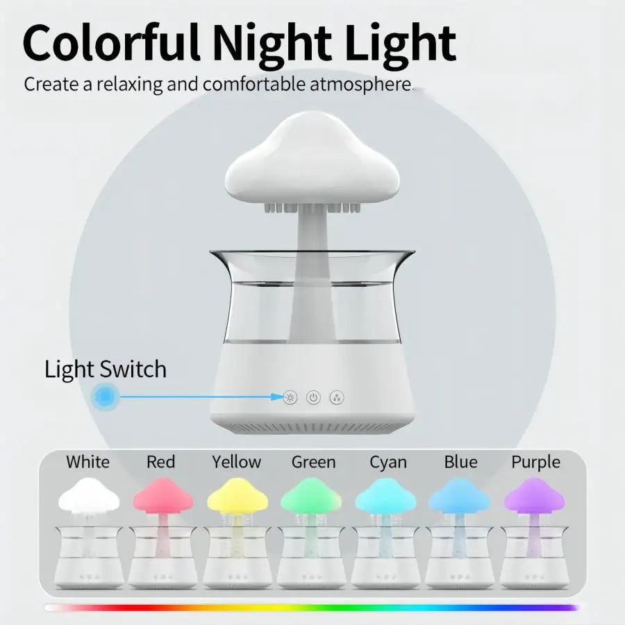 The Twilight Decor™ Relax Cloud Rain Diffuser Humidifier Raindrop