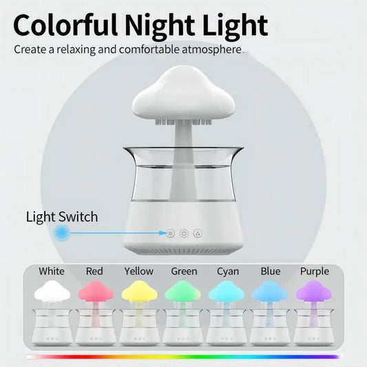 The Twilight Decor™ Relax Cloud Rain Diffuser Humidifier Raindrop