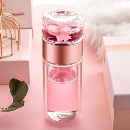 The Twilight Decor™Double Glass Tea Bottle with Infuser